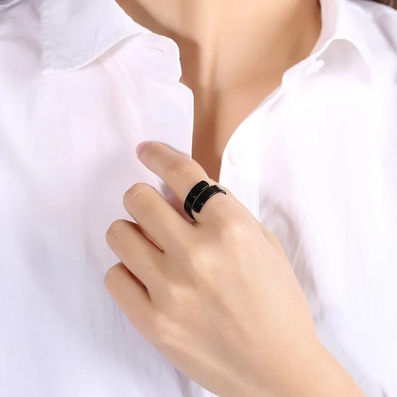 Vnox Free Customize Engraving Name Rings for Women Stainless Steel Adjustable Female Personalized Gift Jewelry