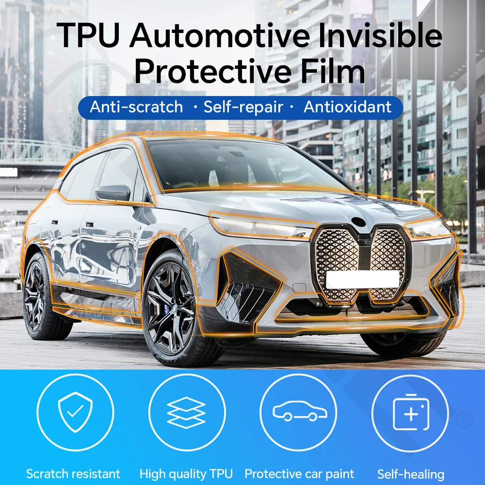 لسيارات BMW iX i20 2022-2023 حمالة صدر PPF مقطوعة مسبقًا طبقة حماية الطلاء من البولي يوريثان طقم شفاف لجسم السيارة غطاء غير مرئي مقاوم للخدش
