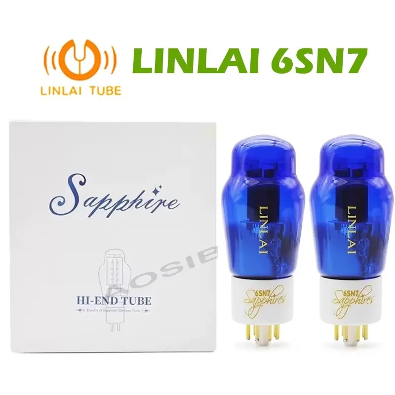 LINLAI 6SN7 Sapphire 6SN7 Vacuum Tube Audio Valve Replace CV181 6N8P 6H8C 5692 6SN7C Electron Tube For HIFI Audio Amplifier DIY