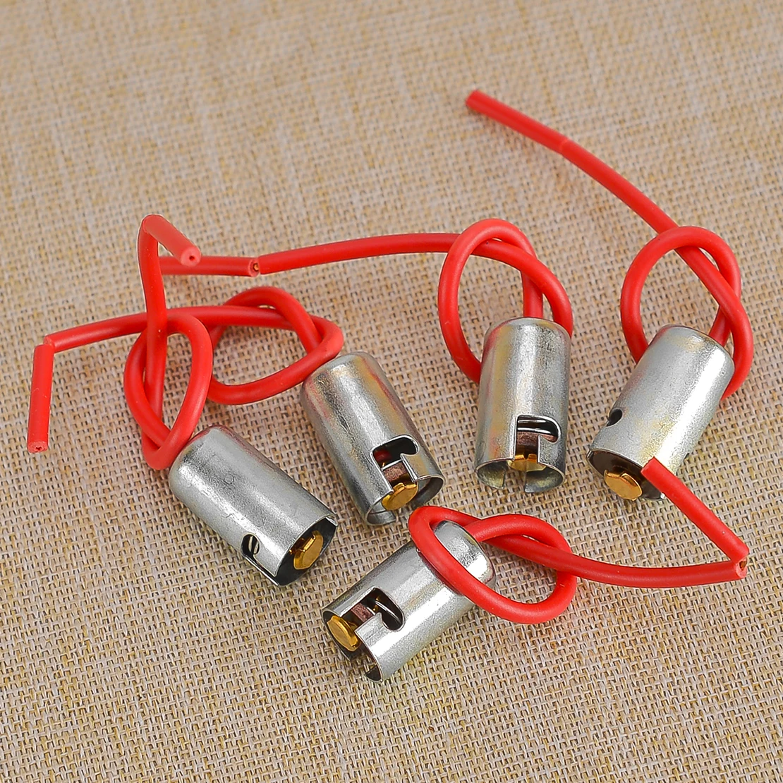 20Pcs BA9S Universal Car Auto Truck SUV Light Bulb Sockets Holders Bases Connectors With Wire Red