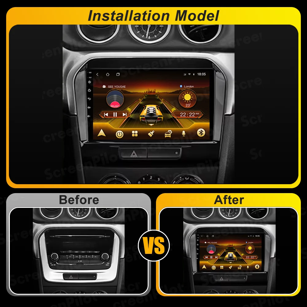 لسوزوكي فيتارا 2017 2018 - 2020 راديو السيارة الوسائط المتعددة مشغل فيديو الوسائط المتعددة مشغل فيديو أندرويد 15 Carplay شاشة تعمل باللمس 5G #3