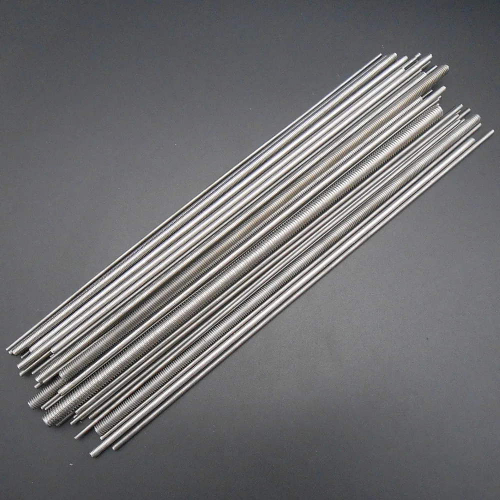 M2 M2.5 M3 M4 M5 M6 M8 M10 M12 All Thread Threaded Rod Bar Studs 304 Stainless Steel A2-70 Lenght 250MM 25CM 2/3/4/5/6/8/10/12MM