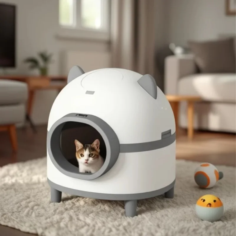 Removable automatic litter box for sterilization, deodorization and cat trapping
