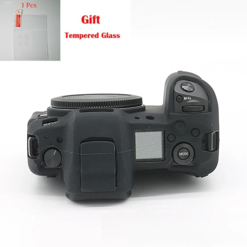 For Canon EOS R EOSR Silicone Armor Skin Case Camera Bag Body Cover Protector +1PCS Free Tempered Film