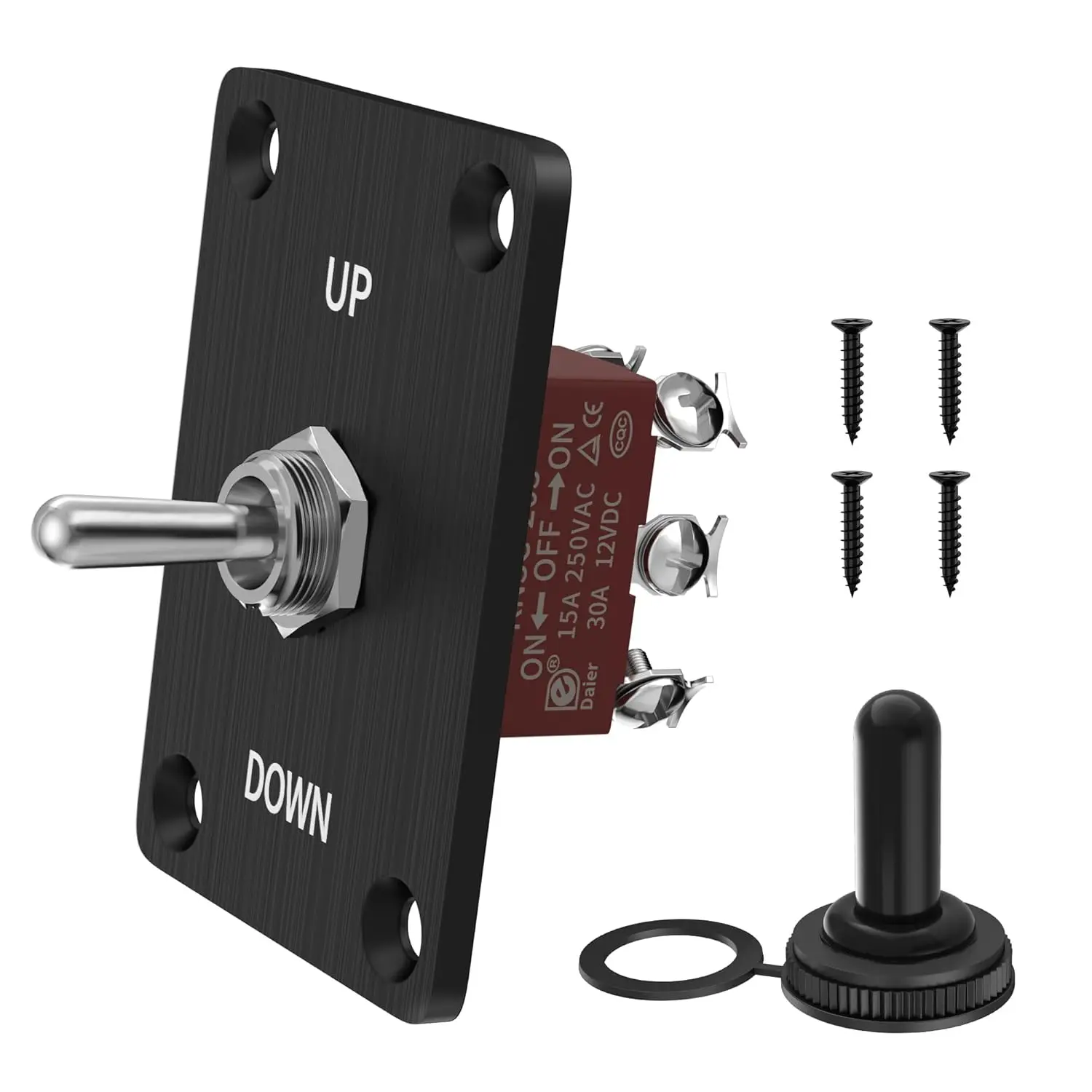 Momentary Reverse Polarity Switch 12V  Polarity Reversing Switch Waterproof with  Down Mounting Panel 12 Volt DPDT Toggle Switch