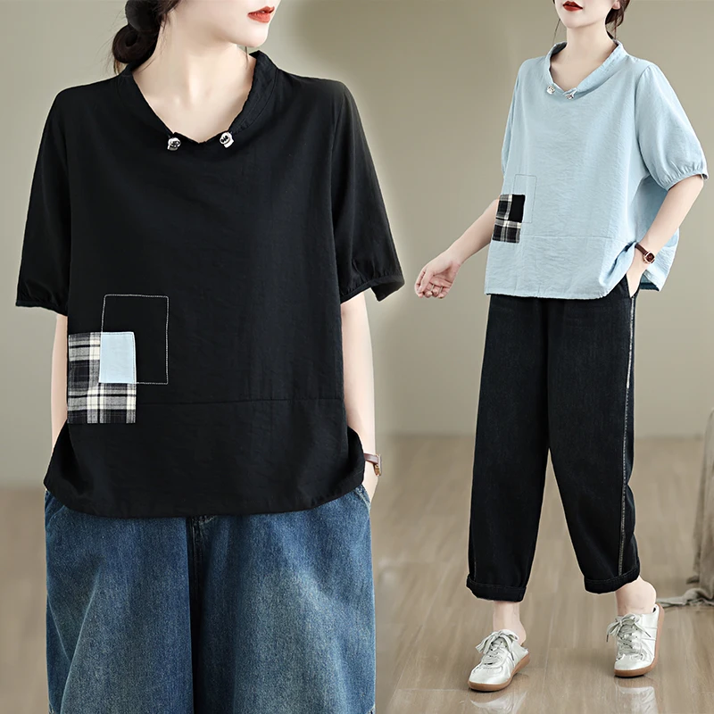 

Новая летняя круглая футболка Dstring Ne Casual ort Sve, регулируемая цветная блузка, женский топ, удобный хлопковый полиэстер...