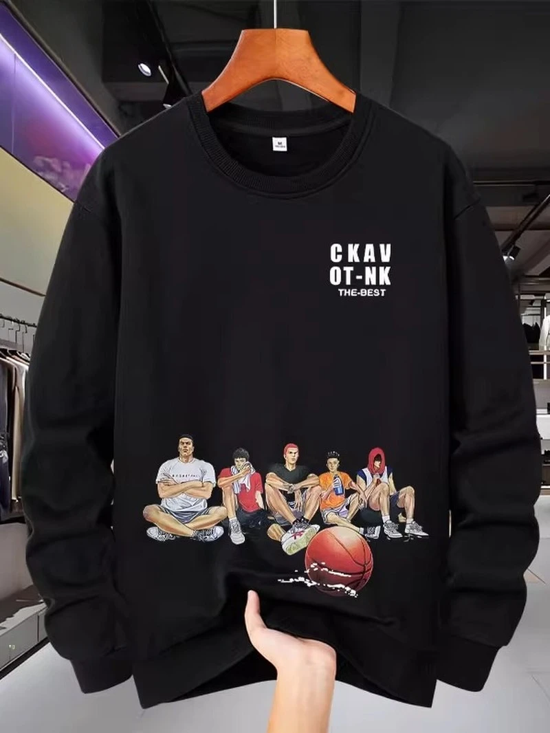 

The Korean Version of The Popular Japanese Manga "Slam Dunk" 2025 Autumn and Winter Round-neck Hoodie High-end Luxury