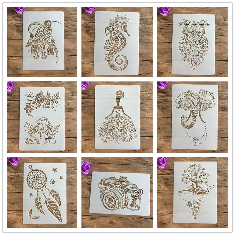 A4 29 * 21cm animal DIY Stencils Wall Painting Scrapbook Coloring Embossing Album Decorative Paper Card Template,wall stencil