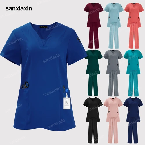 Conjunto de marca Niaahinn, uniformes médicos para mujer, pijamas quirúrgicos, uniformes de enfermera, conjunto exfoliante, ropa de trabajo hospitalaria, trajes de cirugía Dental