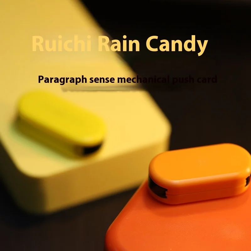 Ruishi Mini Candy POM Paragraaf Mechanische duwkaart EDC Fidget Spinner Stress Relief Speelgoedmunt