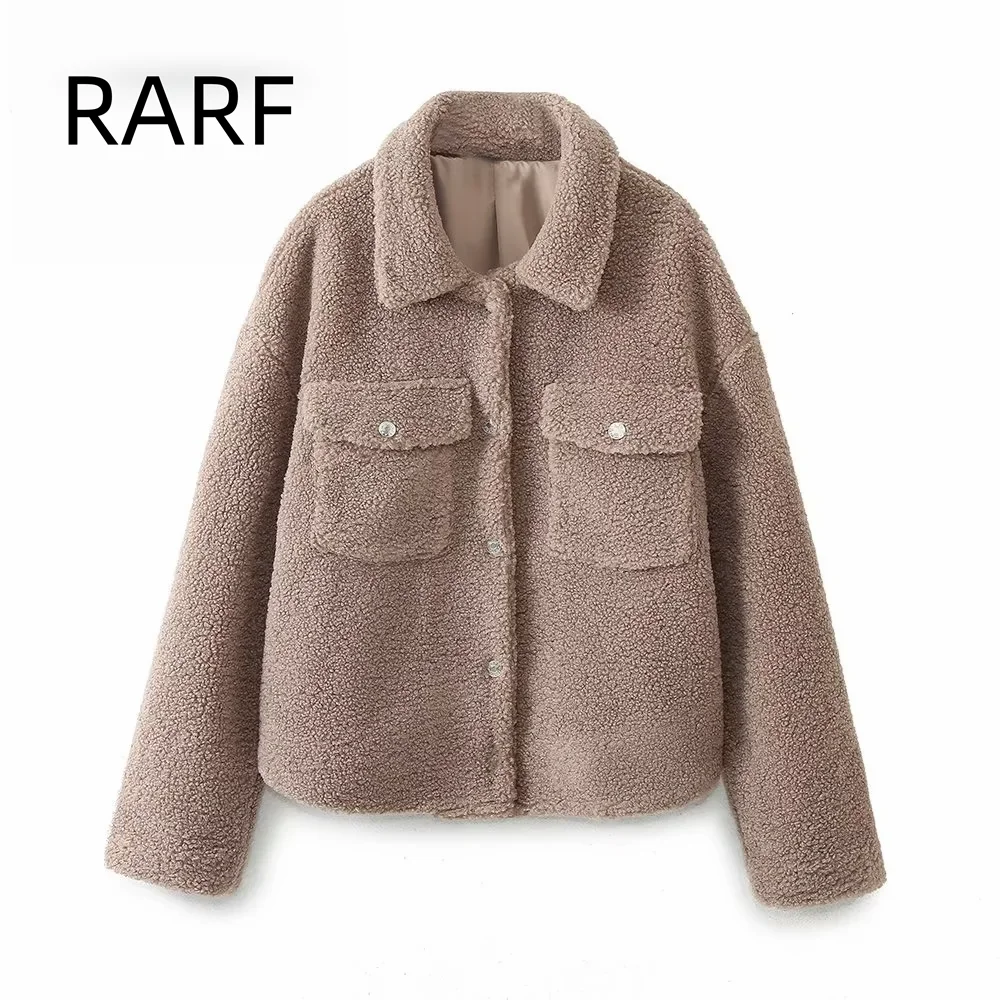 2024 Winter New Women's Clothing Fur One piece Thick Collar Fleece Jacket Casual Versatile Shirt Coat