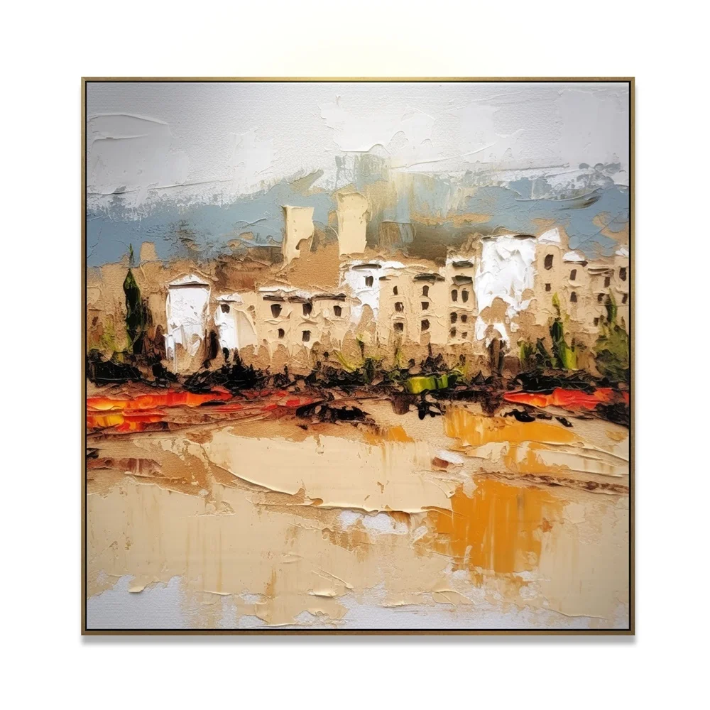 Wall Decoration Art Customized Andalusia Landscape Handmade Palette Knife Oil Painting for Livingroom