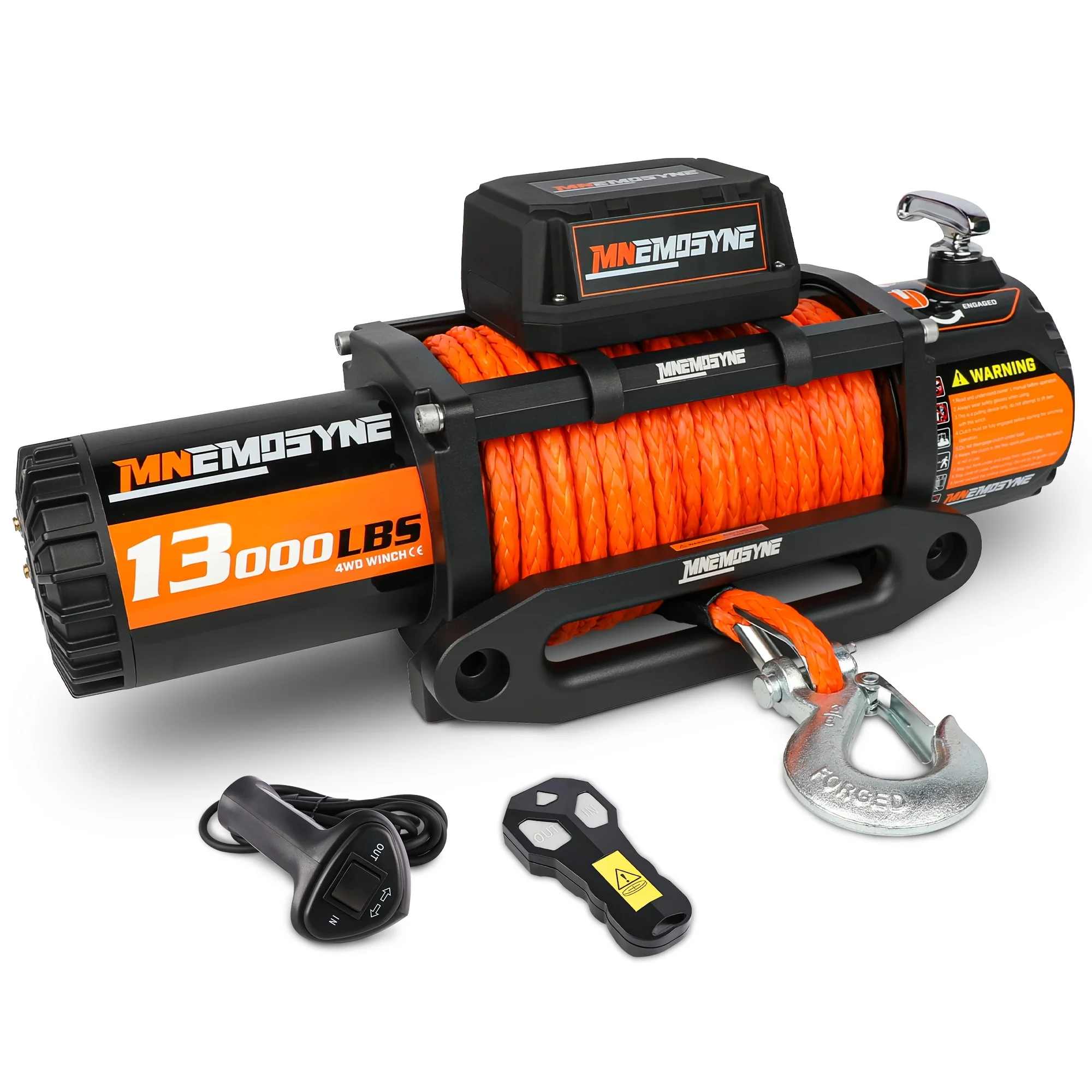 

Electric Winch 13000lb/4500lb/3000lb Electric Truck Winch 12V With Orange Synthetic Rope Fairlead Wired Handle Winch For Road