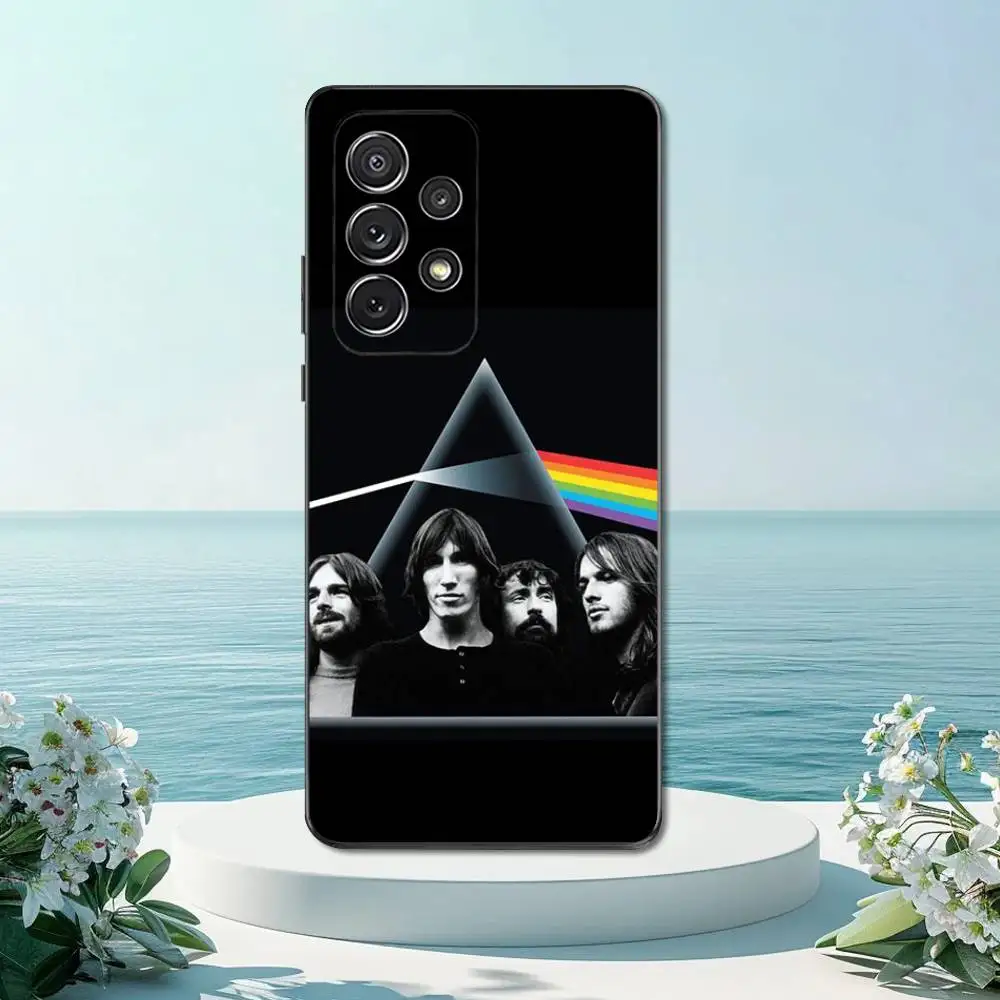 พี-พิงค์ เอฟ-ลอยด์เคสโทรศัพท์สำหรับซัมซุง S22,S21,S20,S10,S9,S25,S24,S23,อัลตร้า,FE,พลัส,ไลท์,ซิลิโคนอ่อนนุ่มปกสีดำ