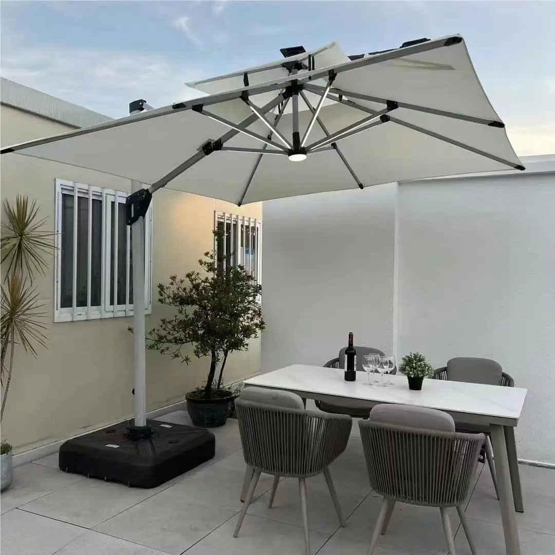 

Aluminum alloy household courtyard outdoor parasol Sun umbrella Stall umbrella Retractable canopy Leisure Roman umbrella