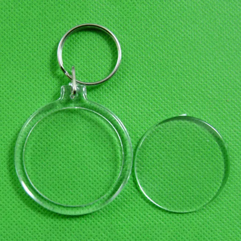 Photo Frame Keychian Acrylic Rectangle Insert Picture Frame Keyring Key Holder DIY Split Ring Gift for Women Ladies Girls