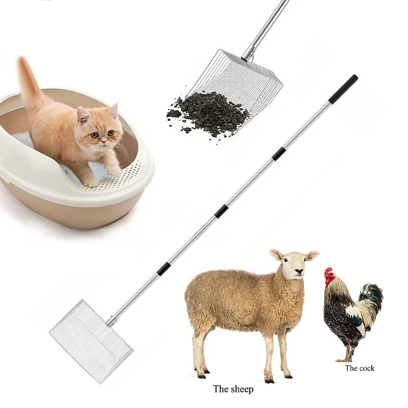 

Chicken House Shovel Large Metal Chicken Poop Scooper Stretchable Cat Litter Scoop Litter Shovel Cleaning Supplies Ranch Shovel