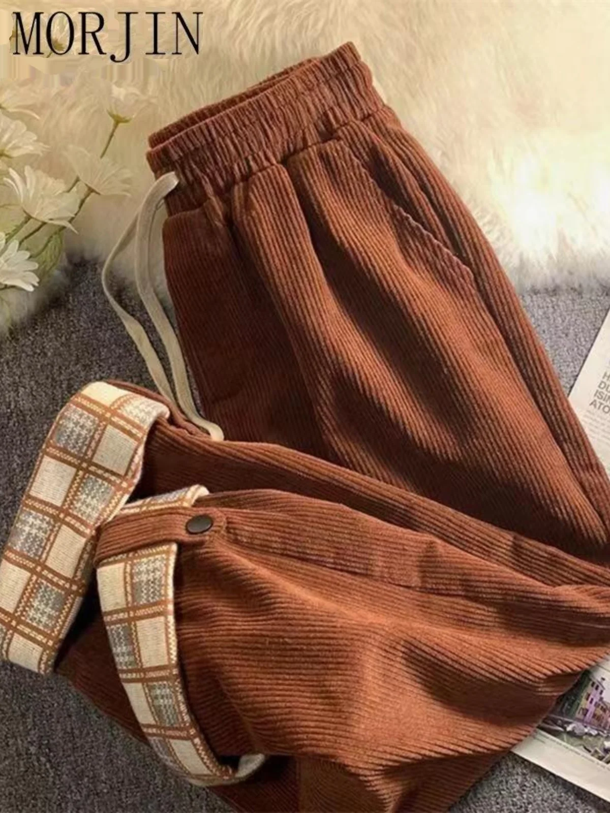 

Женские широкие брюки больших размеров, свободные, прямые, повседневные, длинные, модные, с высокой талией, на резинке, в стиле INS