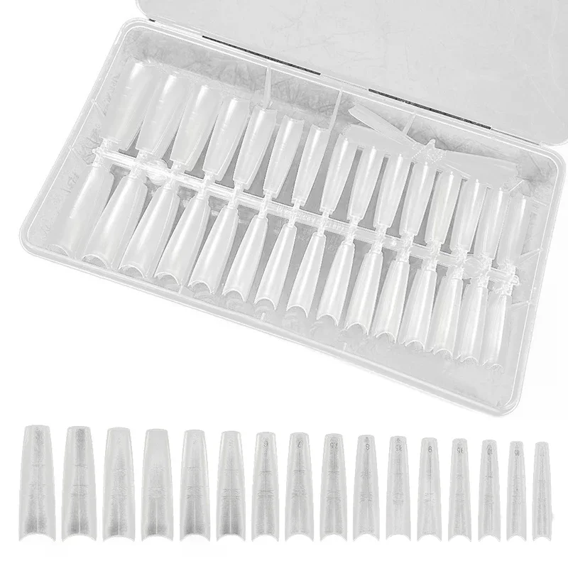 320 Stuks Amandel Doodskist Nagel Tips Met Extra Lijnen Multifunctionele Zachte Gel Volledige Dekking Nep Nagel Voor Uitbreiding Druk op Nagels