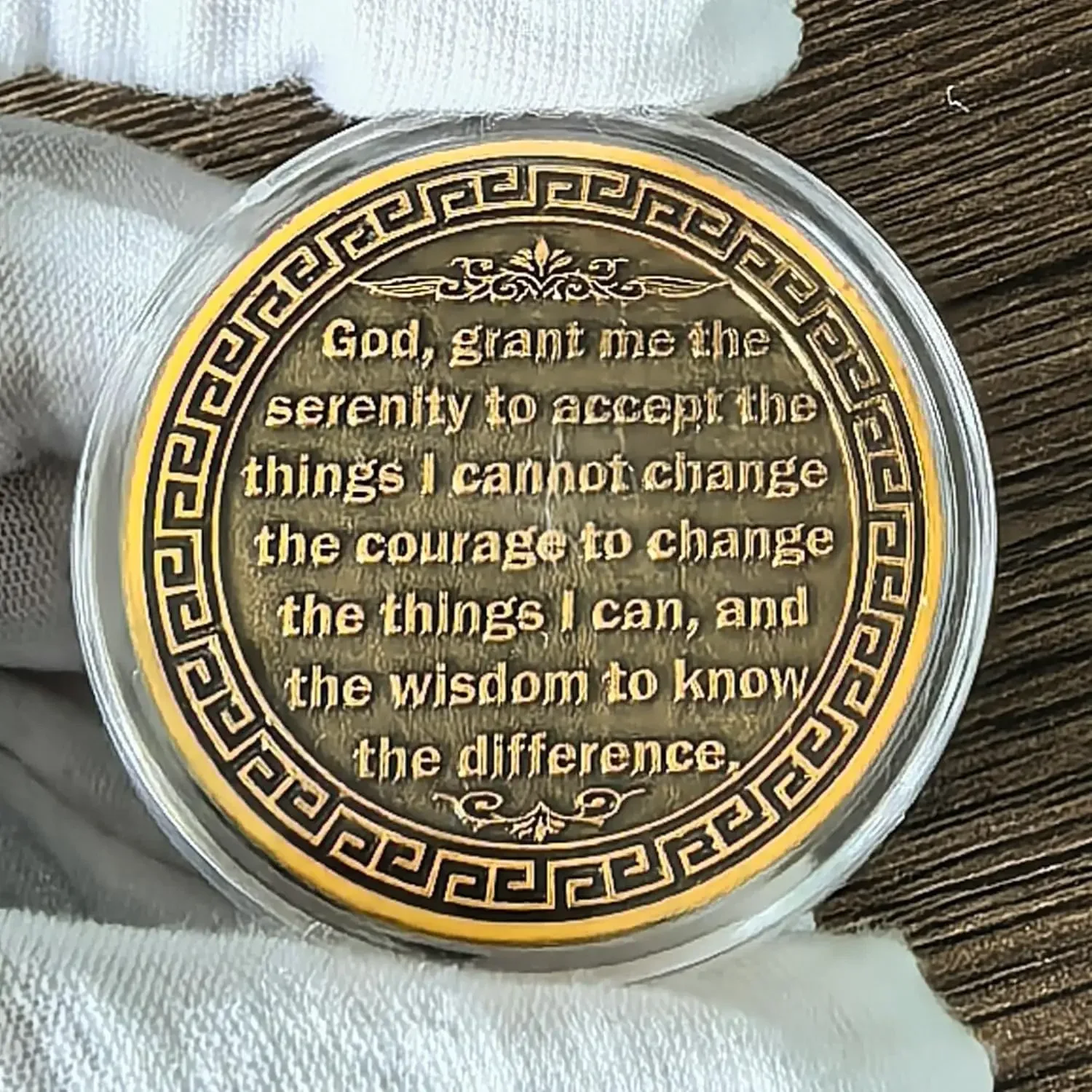 Phoenix Raising Sobriety Chip for Celebrating Recovery with Serenity Prayer AA Medallion (Single Coin)