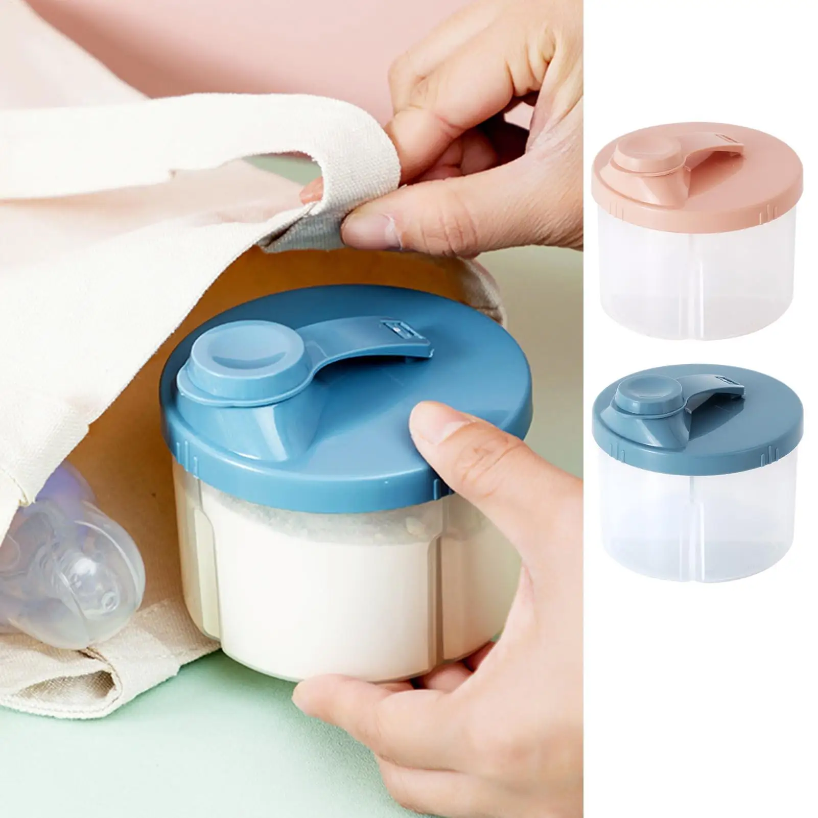 9.4x6cm Portable Milk Powder Container Baby Snack Box Food Storage Dispenser for Travel Outdoor Airtight Leak Proof Easy Clean
