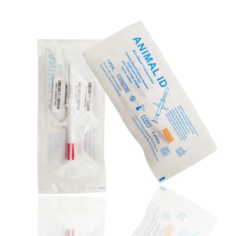 Injecteur de micropuce animale de puce de chien de compagnie 100pcs nouveau type étiquette d'identification en verre avec l'isomorteur ISO11784/785 seringue de tortue FDX-B numéro ICAR