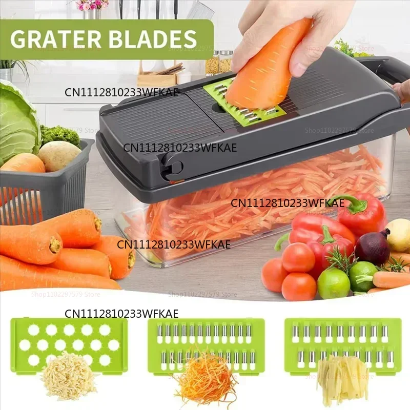 Multi-purpose Compact Kitchen Cutter Veggie Shredding Slicer Potato Carrot Shaving Fruit Vegetable Household Food Prep Processor