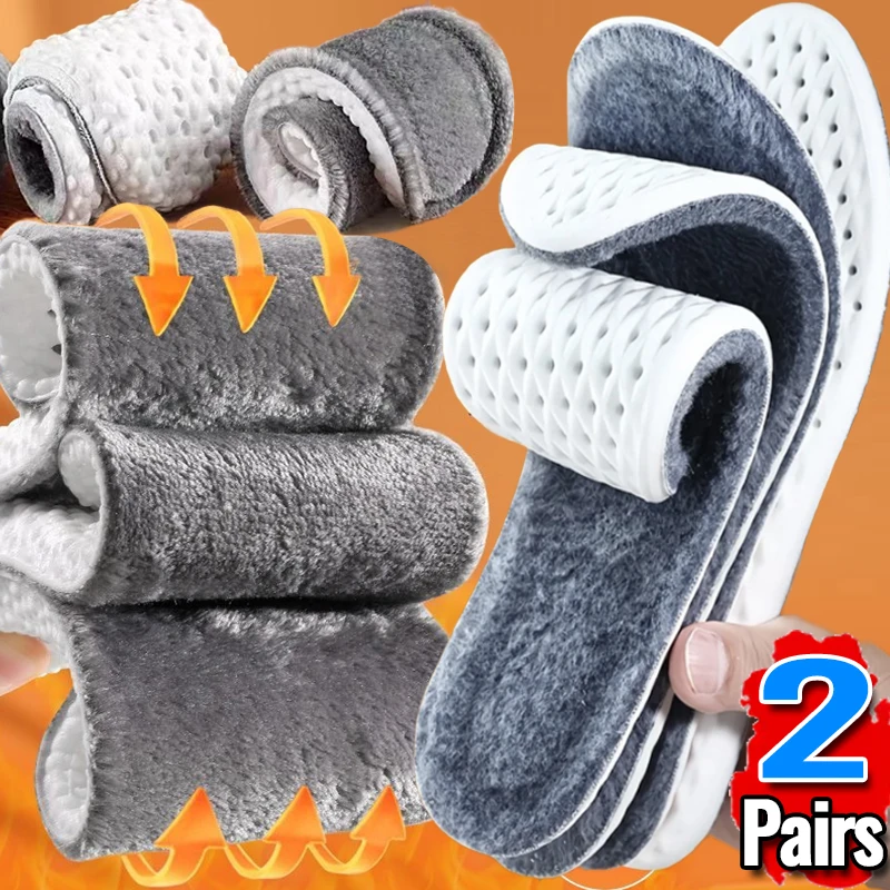 

Зимние флисовые термостельки для утолщенных самонагревающихся подушечек для обуви из пены с эффектом памяти для мужчин и женщин, эластичные зимние ботинки, стельки для спортивной обуви