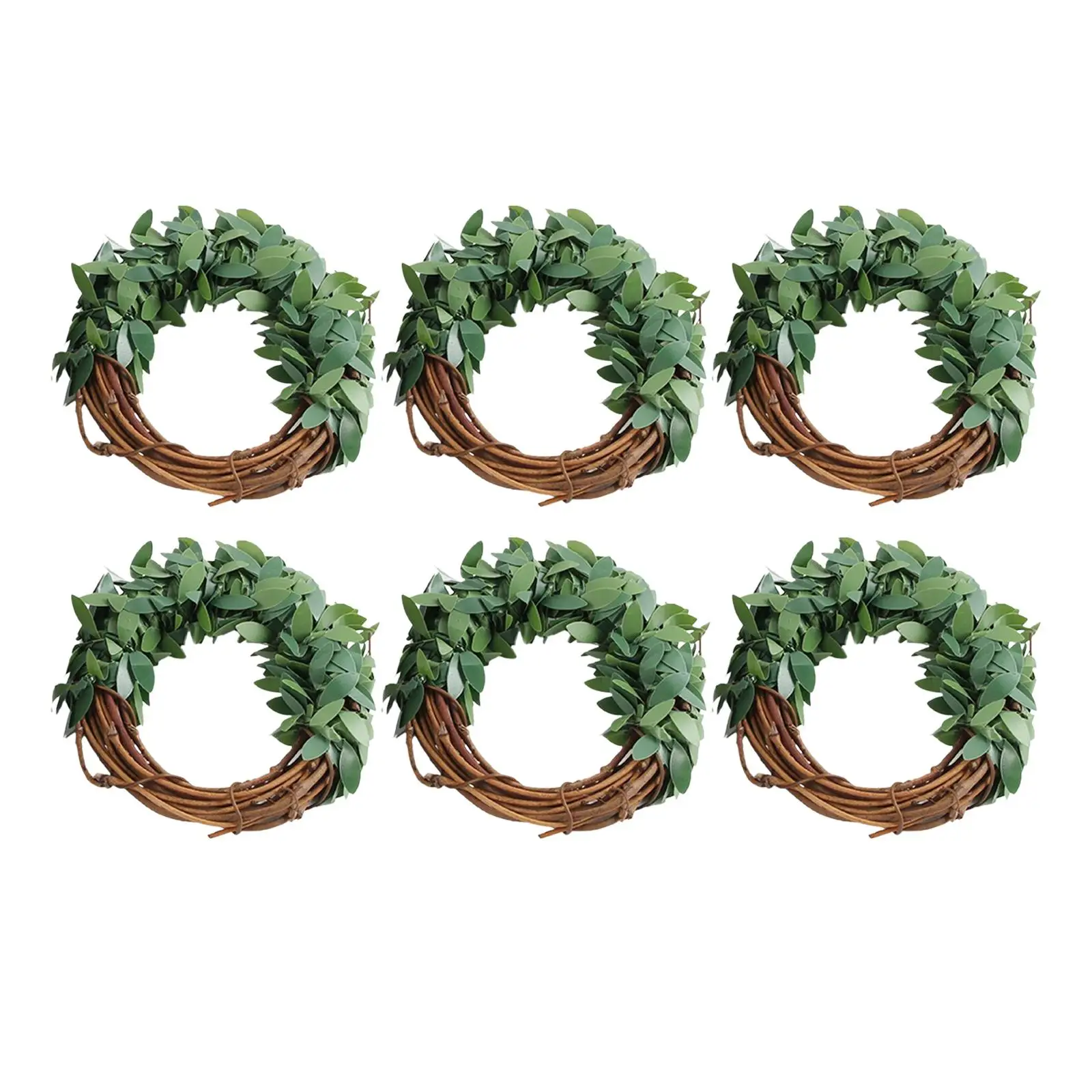 6Pcs Green Leaves Napkin Rings Serviette Buckles Artificial Greenery Napkin Rings Napkin Rings Holders for Birthday Wedding