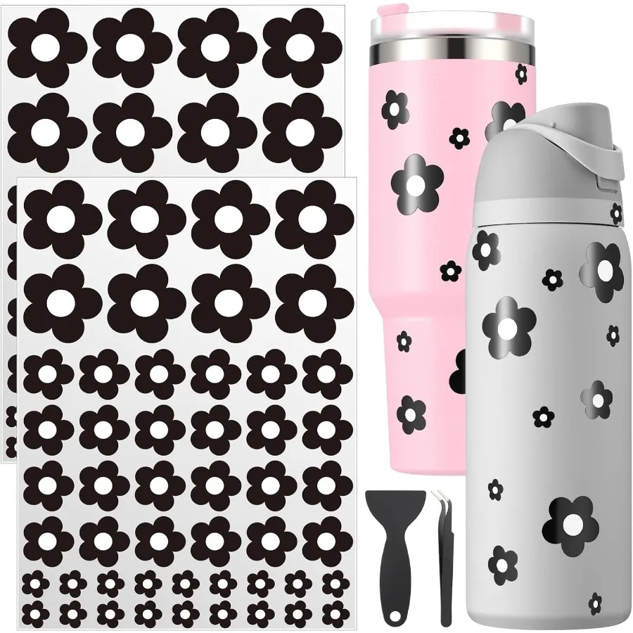 

2 шт. УФ-стакан DTF, переводные наклейки, наклейки на стакан с пинцетом и скребком, виниловые наклейки