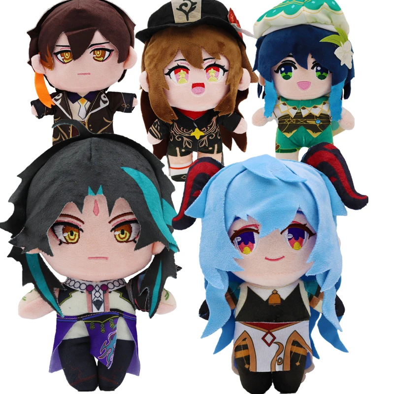 Genshin Impact Game Plush Toy Zhongli nogal Ganyu Dilucoli Doll, lindo muñeco de trapo de felpa, regalo de cumpleaños de Navidad para niños