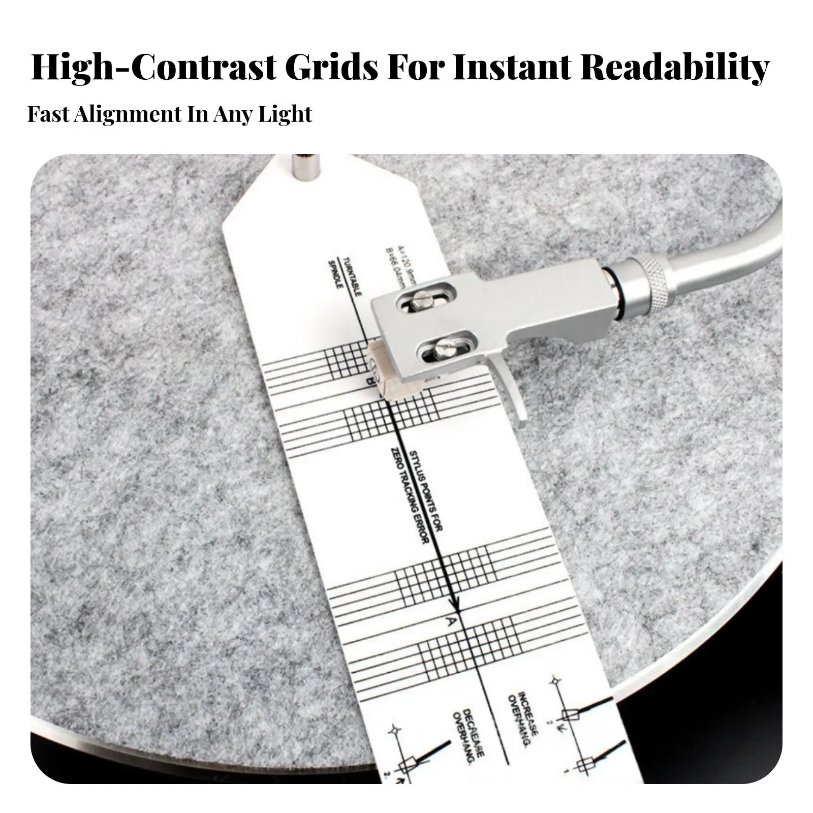 Turntable Protractor Optimal Sound Quality Phono Alignment Guide