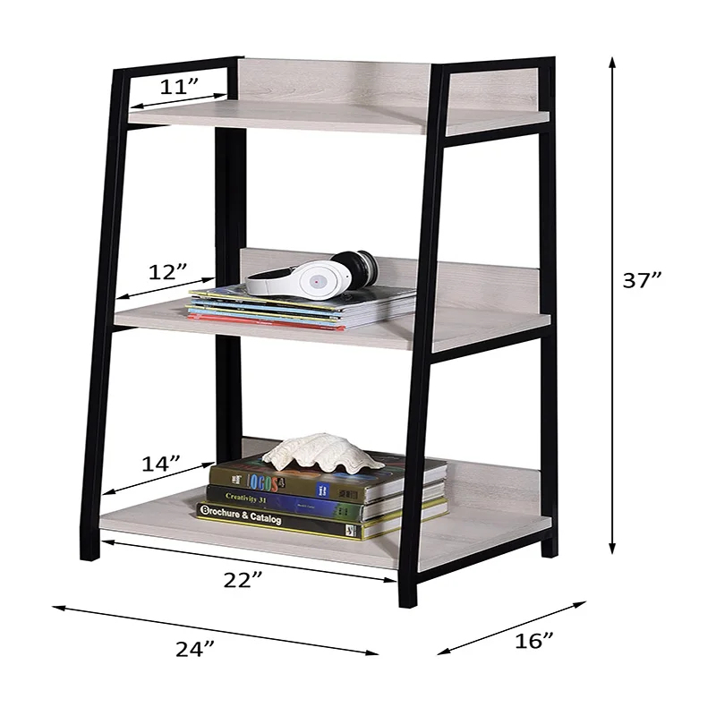 

ACME Wendral Bookshelf (3-Tier), Natural & Black 92672