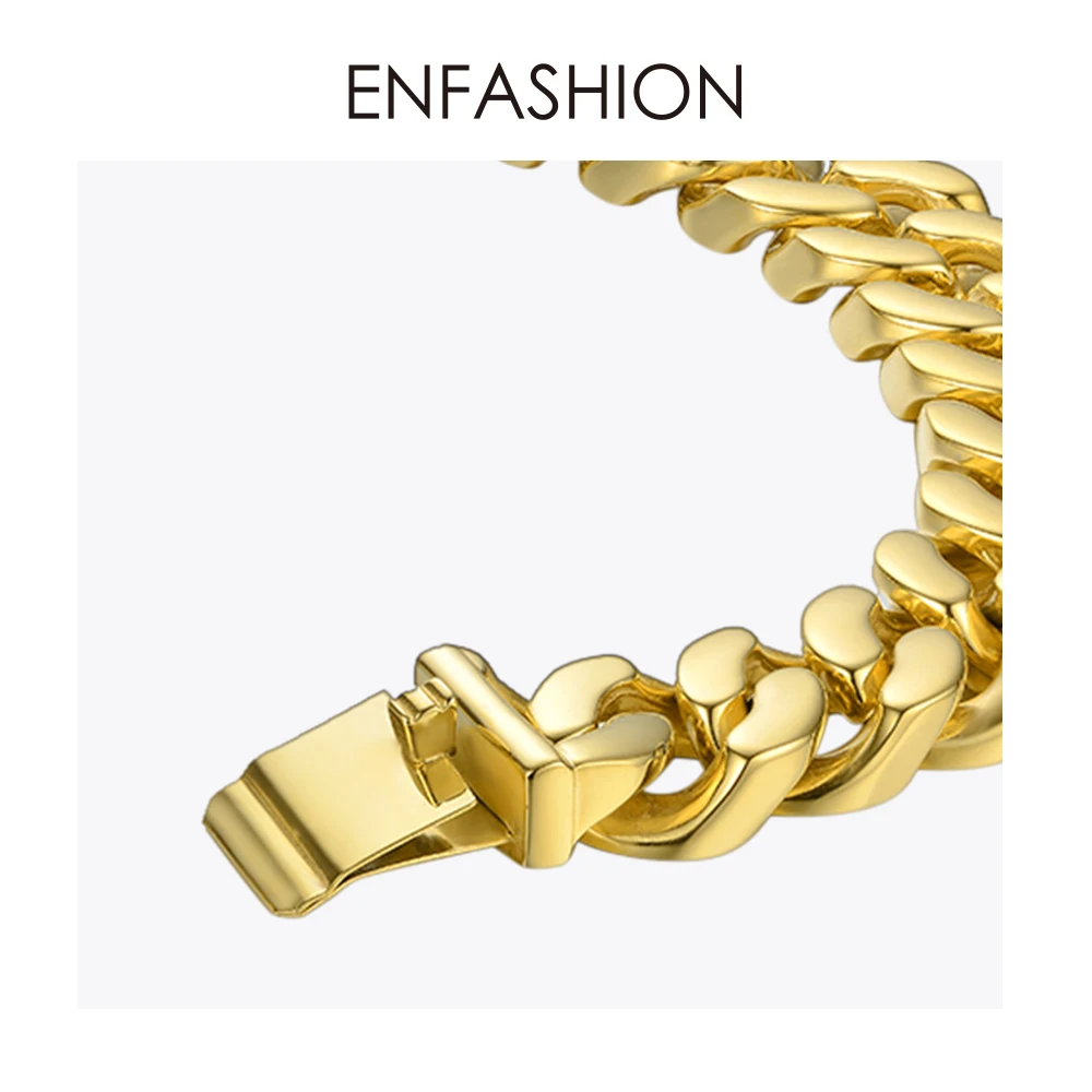 Enfashion Big Strong Link Chain Chokers Necklace Women Gold Color Stainless Steel Statement Necklaces Ketting Men Jewelry PM3014