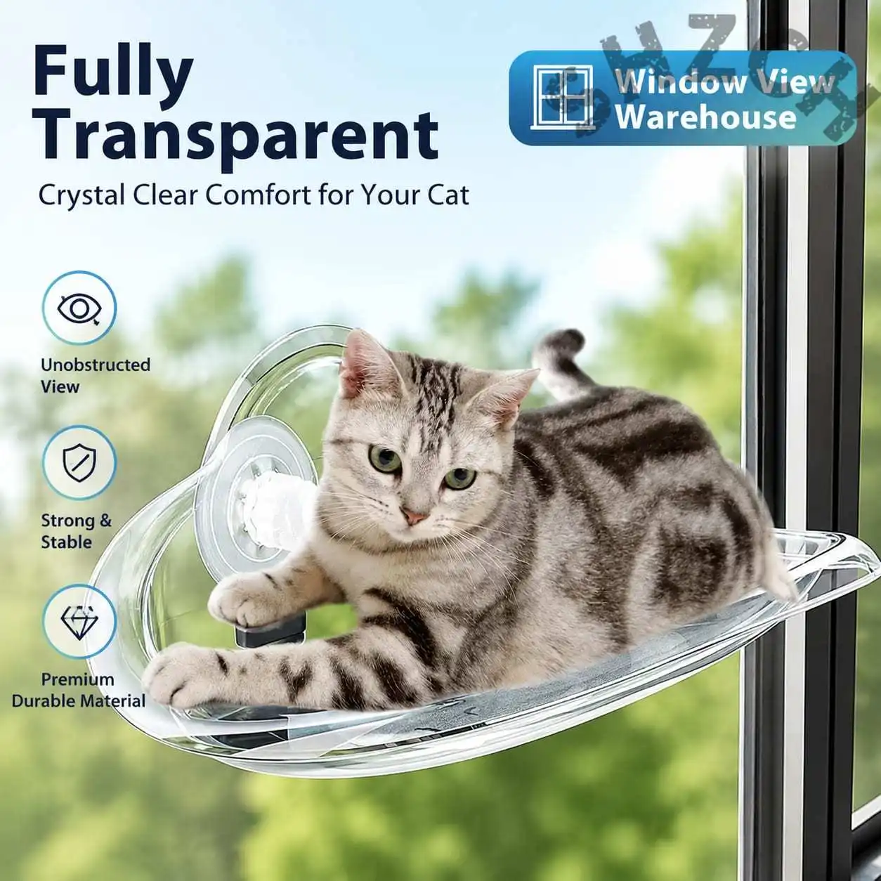 Space Capsule Cat Bed with Transparent Window Hanging Glass Hammock for Cats Sunbathing Pet Sun Lounger Comfortable Basket Pet