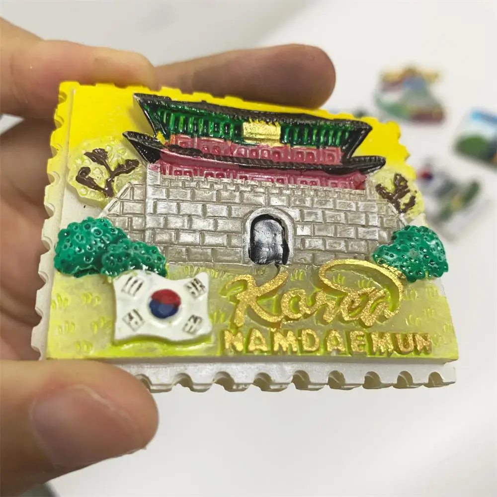 Wholesale Fridge Magnets Hand-painted Magnetic Refrigerator Sticker Korea Seoul Jeju Island Tourism Souvenirs Magnetic Customize