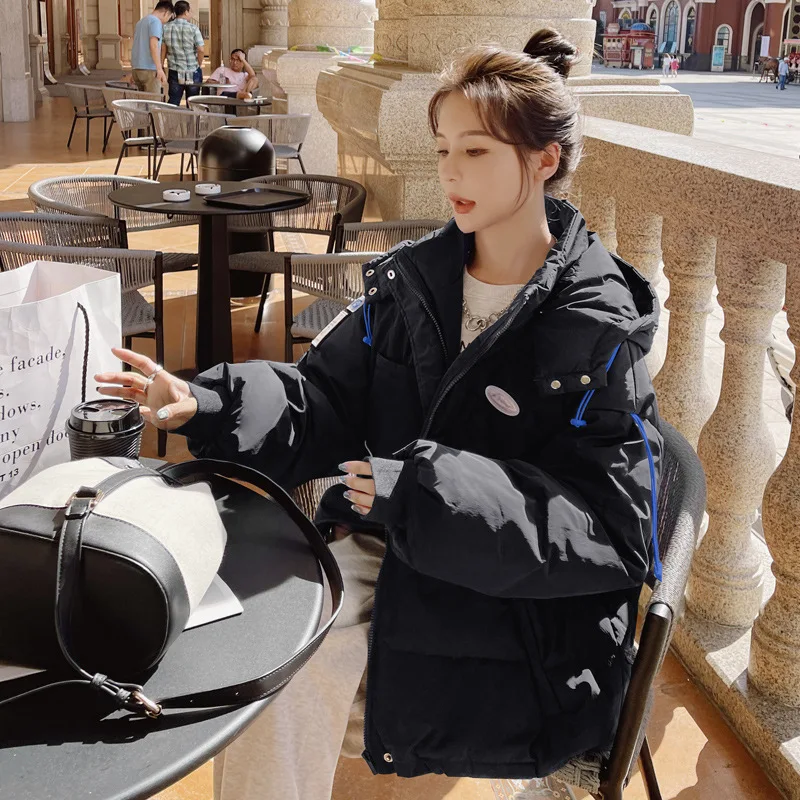 Schinteon المرأة الأبيض بطة أسفل سترة مع غطاء محرك السيارة الخريف الشتاء الدافئة سميكة أبلى فضفاضة أكثر من حجم معطف موضة 2023 جديد