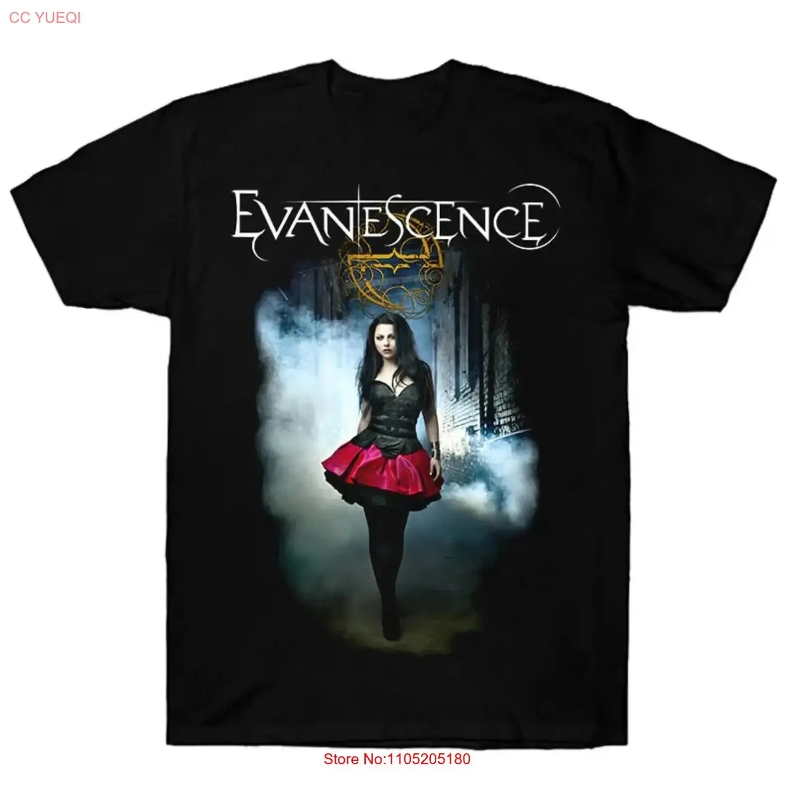 Evanescence Amy Lee T Shirt  Cotton Black Men Size S to 3XL MD1342 vintage Washed Soft designer clothes Unisex Casual