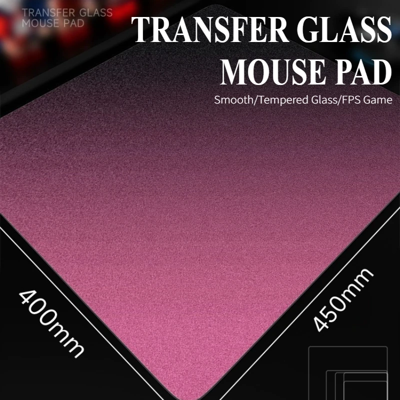 

ATOM Gradient Solid Color Tempered Glass Mouse Pad Laser Engraving Process Support Customized FPS Gaming Mouse Pad Desk Mat Gift