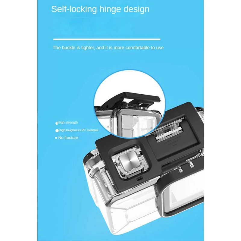 For Gopro Hero 8 Camera Waterproof Case Clear Portable Shell Camera Protection Case Diving Box Underwater Camera Accessories