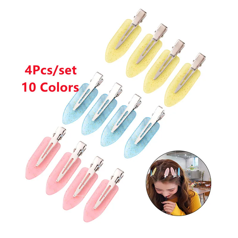 4pcs/set No Bend Seamless Hair Clips Makeup Clip Washing Face Accessories Seamless Barrettes Salon Styling Fixed Accessories