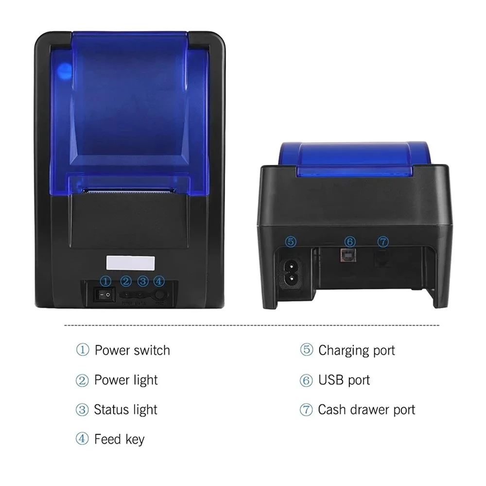 Imagem -04 - Impressora Térmica de Recibos com Bluetooth e Usb Impressora Pos Celular Android Ios Windows Supermercado e Loja 58 mm