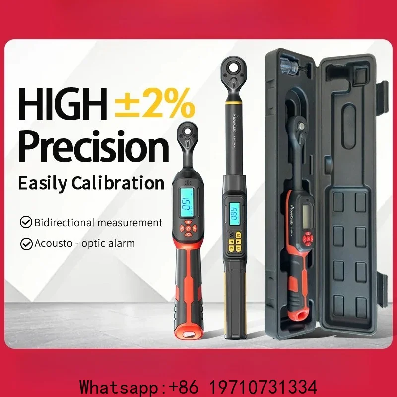 Digital Torque Wrench 1-340N.m 2% Accuracy Preset & LED/Buzzer Alerts for Bike Motorcycles Automotive Mechanical Tool