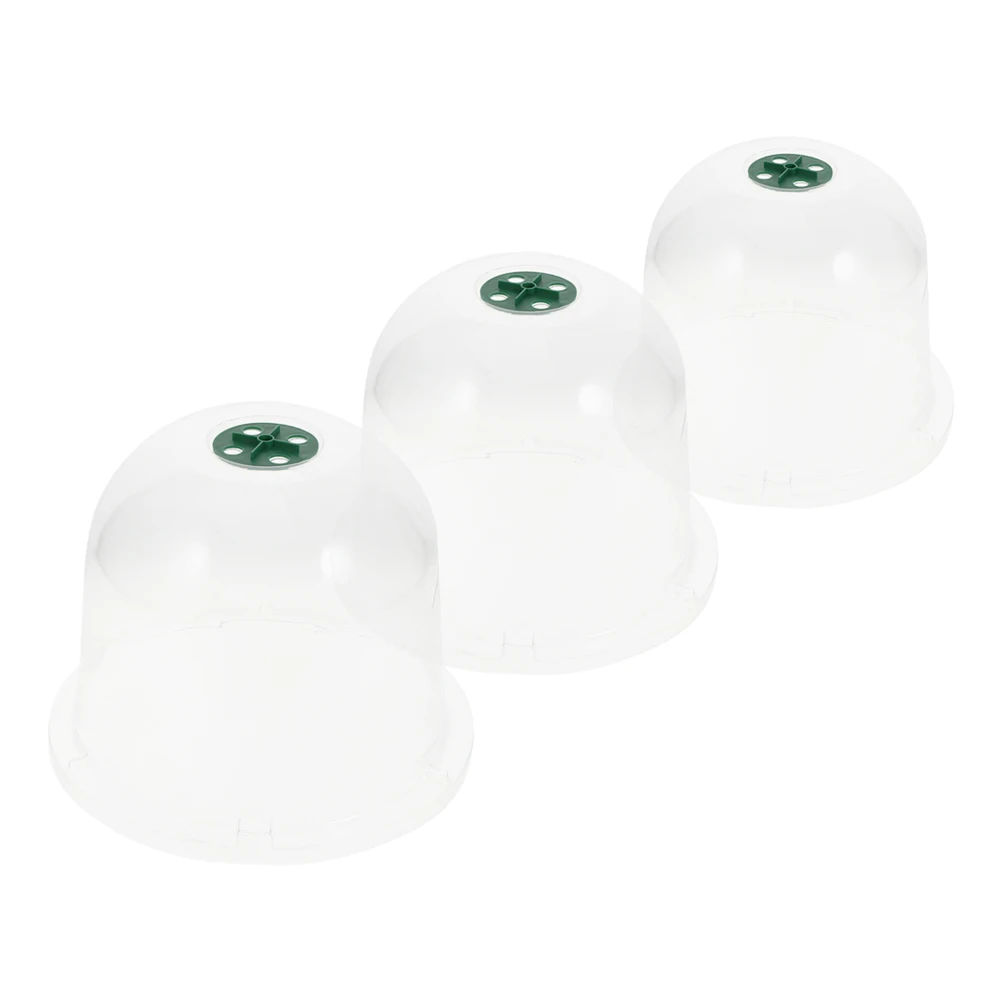 

3pcs Mini Tree Propagation Cloche Transparent Plant Dome Bell Shaped Garden Cloche Anti Frost Nursery Cover Pots Weather Dome