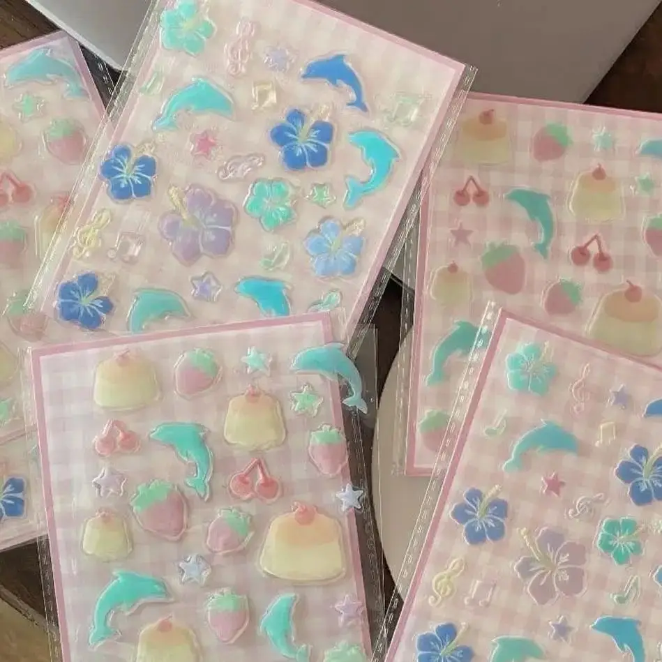 1Set Cute Three-dimensional Stickers Funny Jelly Planner Decorative Stickers Mobile Phone Computer Stickers