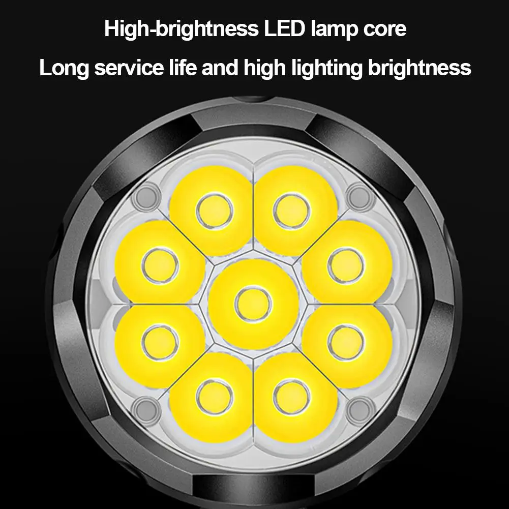 

Портативный 9-светодиодный мини-фонарик, 6 режимов, боковой светильник COB, лампа с зарядным кабелем, уличный аварийный фонарь для кемпинга, рыбалки