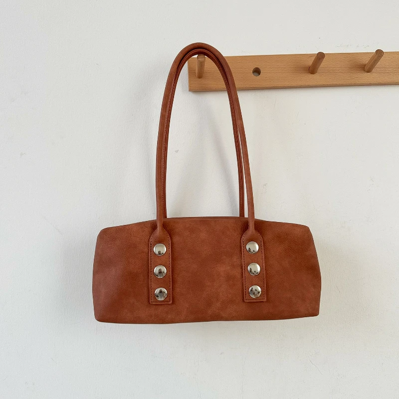 

New Korean Simple Top Handle Bag Women Large Capacity Textured Casual Boston Bag Fashion Commuter Friendly Shoulder Pillow Bag