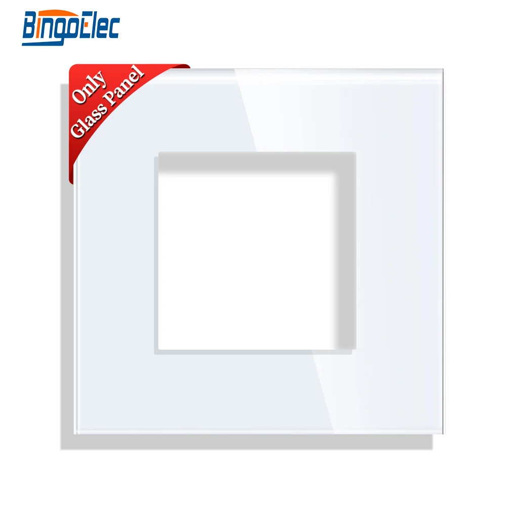 Bingoelec Glass Panel With Internet Socket TV ST CAT6 RJ45 Function Parts Double USB Socket EU FR Wall Plug DIY Free Combination