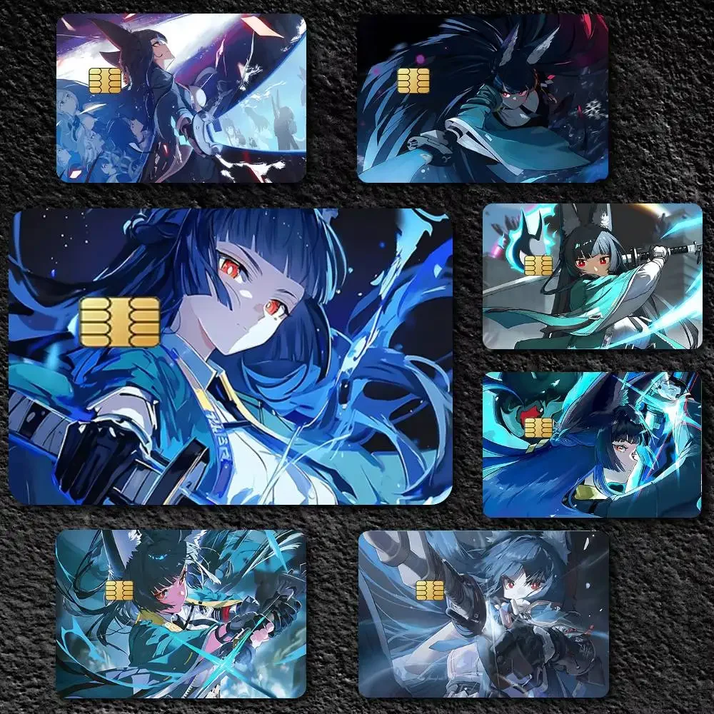 Game Zenless Zone Zero Hoshimi Miyabi Credit Card Stickers Skin For Bank Bus Metro 4PCS Cover Film Gift