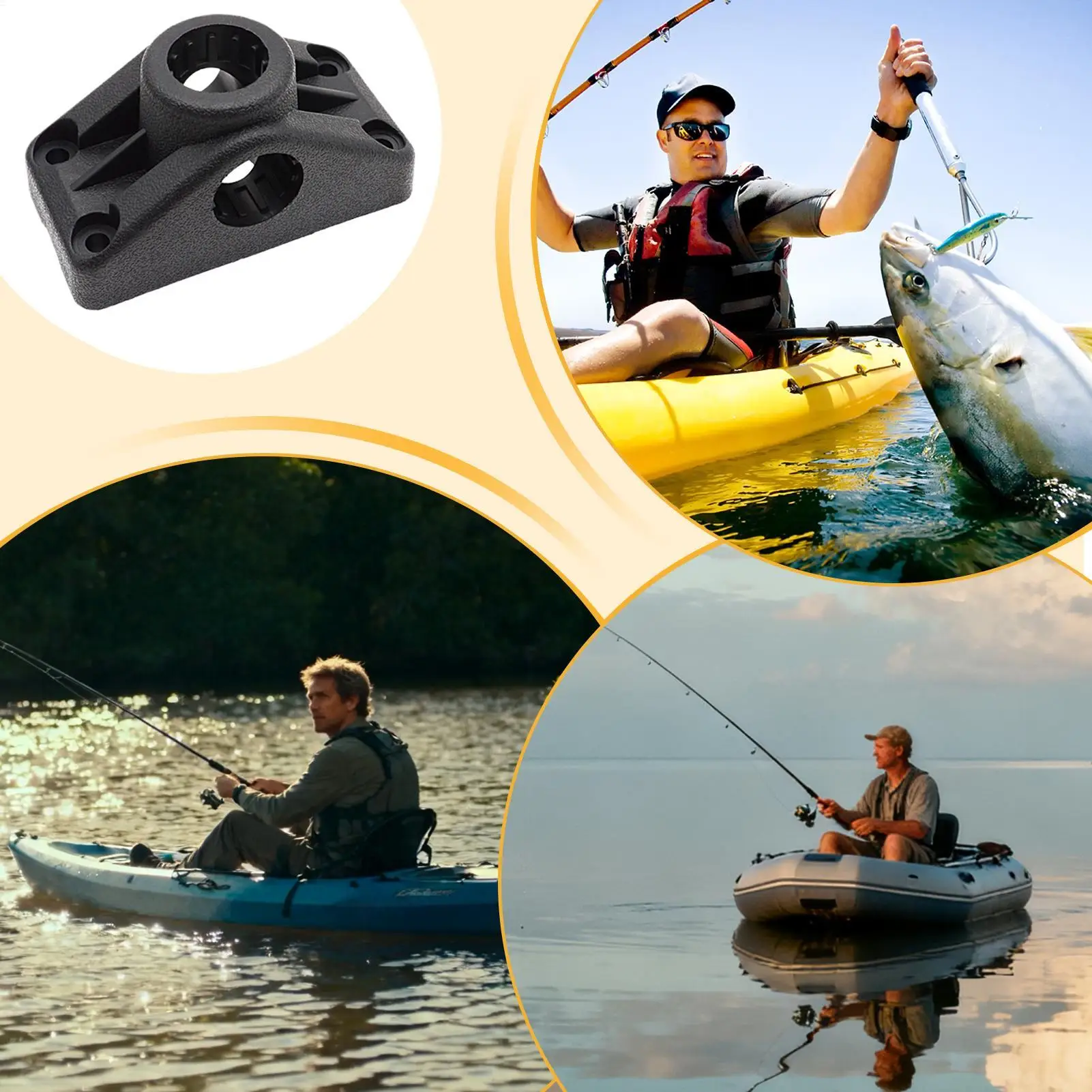 كاياك القطب حامل 360 درجة دوران تصاعد قاعدة قارب قضيب حامل لتركيب قوارب قابلة للنفخ مجداف لوحات الزوارق #3